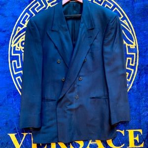 Vintage Gianni Versace 1990 Navy Blue Blazer